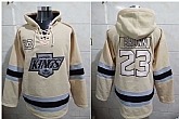 Los Angeles Kings 23 Dustin Brown Cream All Stitched Pullover Hoodie,baseball caps,new era cap wholesale,wholesale hats